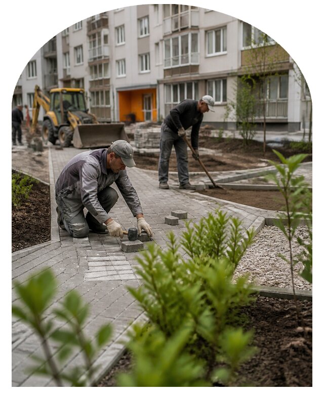 Благоустройство двора многоквартирного дома в Ступине